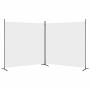 Biombo divisor de 2 paneles de tela blanco 348x180 cm