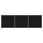 Biombo divisor de 3 paneles de tela negro 525x180 cm