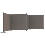 Biombo divisor de 4 paneles de tela gris antracita 698x180 cm