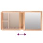 Armario con espejo madera maciza nogal 80x17x34 cm