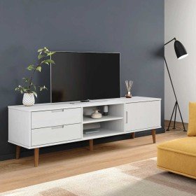 Mueble de TV MOLDE madera maciza de pino blanca 158x40x49 cm Mueble de TV MOLDE madera maciza de pino blanca 158x40x49 cm