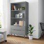 Librería MOLDE madera maciza de pino gris 85x35x170,5 cm en Librerías y estanterías | Comprar online en Foro24