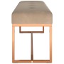 Banco de terciopelo beige 110x36x45 cm
