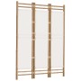 Biombo plegable de 3 paneles bambú y lona 120 cm