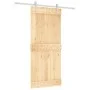 Puerta corredera con herrajes madera maciza de pino 90x210 cm de vidaXL, Puertas - Ref: Foro24-3203011, Precio: 183,34 €, Des...