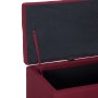 Banco con espacio de almacenaje 116 cm poliéster rojo vino