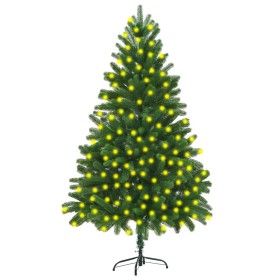 Árbol de Navidad artificial con luces LED verde 210 cm