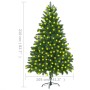 Árbol de Navidad artificial con luces LED verde 210 cm