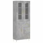 Aparador alto madera contrachapada gris hormigón 69,5x34x180 cm de vidaXL, Aparadores - Ref: Foro24-3198653, Precio: 170,21 €...