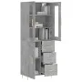 Aparador alto madera contrachapada gris hormigón 69,5x34x180 cm de vidaXL, Aparadores - Ref: Foro24-3198653, Precio: 170,21 €...