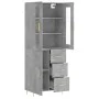 Aparador alto madera contrachapada gris hormigón 69,5x34x180 cm de vidaXL, Aparadores - Ref: Foro24-3198653, Precio: 170,21 €...