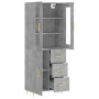Aparador alto madera contrachapada gris hormigón 69,5x34x180 cm by vidaXL, Sideboards - Ref: Foro24-3198653, Price: 172,18 €,...