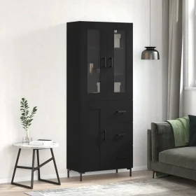 Aparador alto madera contrachapada negro 69,5x34x180 cm de vidaXL, Aparadores - Ref: Foro24-3198658, Precio: 184,71 €, Descue...