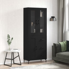 Tall black plywood sideboard 69.5x34x180 cm by vidaXL, Sideboards - Ref: Foro24-3198658, Price: 195,00 €, Discount: %