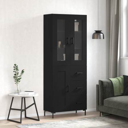 Aparador alto madera contrachapada negro 69,5x34x180 cm de vidaXL, Aparadores - Ref: Foro24-3198658, Precio: 194,69 €, Descue...