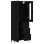 Aparador alto madera contrachapada negro 69,5x34x180 cm de vidaXL, Aparadores - Ref: Foro24-3198658, Precio: 194,69 €, Descue...