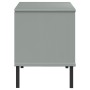 Zapatero con patas metal OSLO madera maciza gris 106x35x45 cm