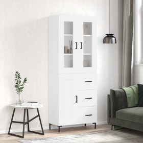 Hohes weißes Sperrholz-Sideboard 69,5 x 34 x 180 cm von vidaXL, Sideboards - Ref: Foro24-3198657, Preis: 184,48 €, Rabatt: %