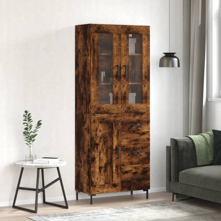 Aparador alto madera contrachapada roble ahumado 69,5x34x180 cm de vidaXL, Aparadores - Ref: Foro24-3198662, Precio: 180,59 €...