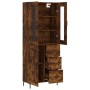 Aparador alto madera contrachapada roble ahumado 69,5x34x180 cm de vidaXL, Aparadores - Ref: Foro24-3198662, Precio: 180,59 €...