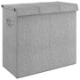 Cesto ropa sucia plegable lino sintético gris 64,5x34,5x59 cm