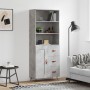 Aparador alto madera contrachapada gris hormigón 69,5x34x180 cm de vidaXL, Aparadores - Ref: Foro24-3189993, Precio: 142,60 €