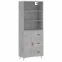 Aparador alto madera contrachapada gris hormigón 69,5x34x180 cm de vidaXL, Aparadores - Ref: Foro24-3189993, Precio: 140,95 €...