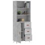 Aparador alto madera contrachapada gris hormigón 69,5x34x180 cm by vidaXL, Sideboards - Ref: Foro24-3189993, Price: 142,72 €,...