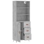 Aparador alto madera contrachapada gris hormigón 69,5x34x180 cm by vidaXL, Sideboards - Ref: Foro24-3189993, Price: 142,72 €,...