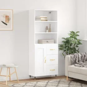 Hohes weißes Sperrholz-Sideboard 69,5 x 34 x 180 cm von vidaXL, Sideboards - Ref: Foro24-3189997, Preis: 169,19 €, Rabatt: %