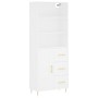 Hohes weißes Sperrholz-Sideboard 69,5 x 34 x 180 cm von vidaXL, Sideboards - Ref: Foro24-3190005, Preis: 146,47 €, Rabatt: %