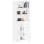 Hohes weißes Sperrholz-Sideboard 69,5 x 34 x 180 cm von vidaXL, Sideboards - Ref: Foro24-3190005, Preis: 146,47 €, Rabatt: %