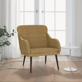Sillón de terciopelo marrón 63x76x80 cm en Sillones | Comprar online en Foro24