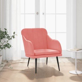 Sillón de terciopelo rosa 63x76x80 cm en Sillones | Comprar online en Foro24