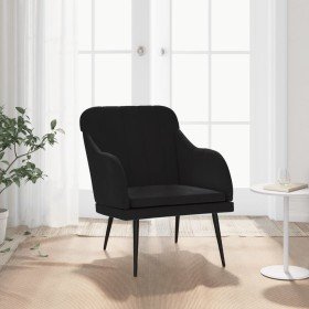 Sillón de terciopelo negro 63x76x80 cm Sillón de terciopelo negro 63x76x80 cm