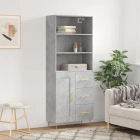 Concrete gray plywood tall sideboard 69.5x34x180 cm by vidaXL, Sideboards - Ref: Foro24-3190009, Price: 140,60 €, Discount: %