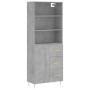 Concrete gray plywood tall sideboard 69.5x34x180 cm by vidaXL, Sideboards - Ref: Foro24-3190009, Price: 140,59 €, Discount: %