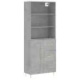 Hohes Sideboard aus betongrauem Sperrholz, 69,5 x 34 x 180 cm von vidaXL, Sideboards - Ref: Foro24-3190009, Preis: 140,30 €, ...