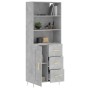 Concrete gray plywood tall sideboard 69.5x34x180 cm by vidaXL, Sideboards - Ref: Foro24-3190009, Price: 140,59 €, Discount: %