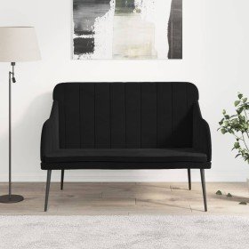 Banco de terciopelo negro 110x76x80 cm en Bancos | Comprar online en Foro24