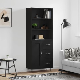 Aparador alto madera contrachapada negro 69,5x34x180 cm de vidaXL, Aparadores - Ref: Foro24-3190014, Precio: 157,66 €, Descue...
