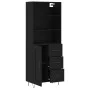 Tall black plywood sideboard 69.5x34x180 cm by vidaXL, Sideboards - Ref: Foro24-3190014, Price: 155,46 €, Discount: %