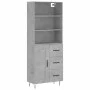 Aparador alto madera contrachapada gris hormigón 69,5x34x180 cm de vidaXL, Aparadores - Ref: Foro24-3190017, Precio: 139,19 €...