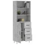 Aparador alto madera contrachapada gris hormigón 69,5x34x180 cm de vidaXL, Aparadores - Ref: Foro24-3190017, Precio: 139,19 €...