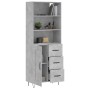 Aparador alto madera contrachapada gris hormigón 69,5x34x180 cm von vidaXL, Sideboards - Ref: Foro24-3190017, Preis: 140,59 €...