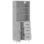 Aparador alto madera contrachapada gris hormigón 69,5x34x180 cm de vidaXL, Aparadores - Ref: Foro24-3190017, Precio: 139,19 €...
