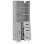 Aparador alto madera contrachapada gris hormigón 69,5x34x180 cm von vidaXL, Sideboards - Ref: Foro24-3190017, Preis: 140,59 €...