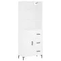 Hohes weißes Sperrholz-Sideboard 69,5 x 34 x 180 cm von vidaXL, Sideboards - Ref: Foro24-3190021, Preis: 151,47 €, Rabatt: %