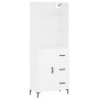 Hohes weißes Sperrholz-Sideboard 69,5 x 34 x 180 cm von vidaXL, Sideboards - Ref: Foro24-3190021, Preis: 152,12 €, Rabatt: %