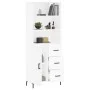Hohes weißes Sperrholz-Sideboard 69,5 x 34 x 180 cm von vidaXL, Sideboards - Ref: Foro24-3190021, Preis: 151,47 €, Rabatt: %